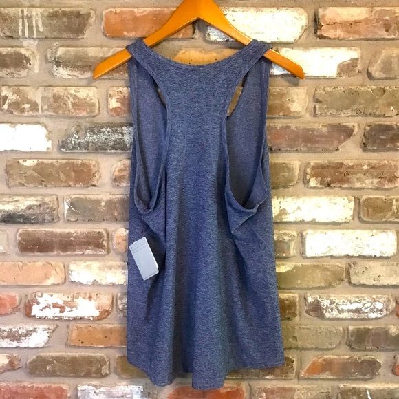 $10 SALE🎉🎉REEBOK Medievel Blue Heather Slim Fit Athletic Racerback Tank Top XL - Picture 2 of 7